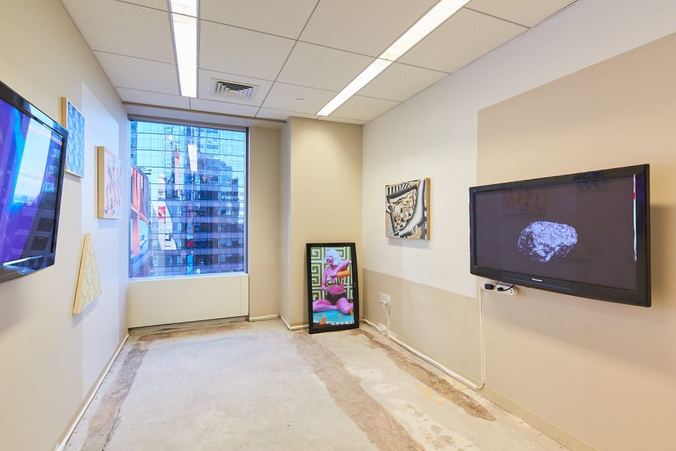 Installation view from Failed Evolution. Left to right: Rives Wiley, Morgan Blair, Cooper Holoweski